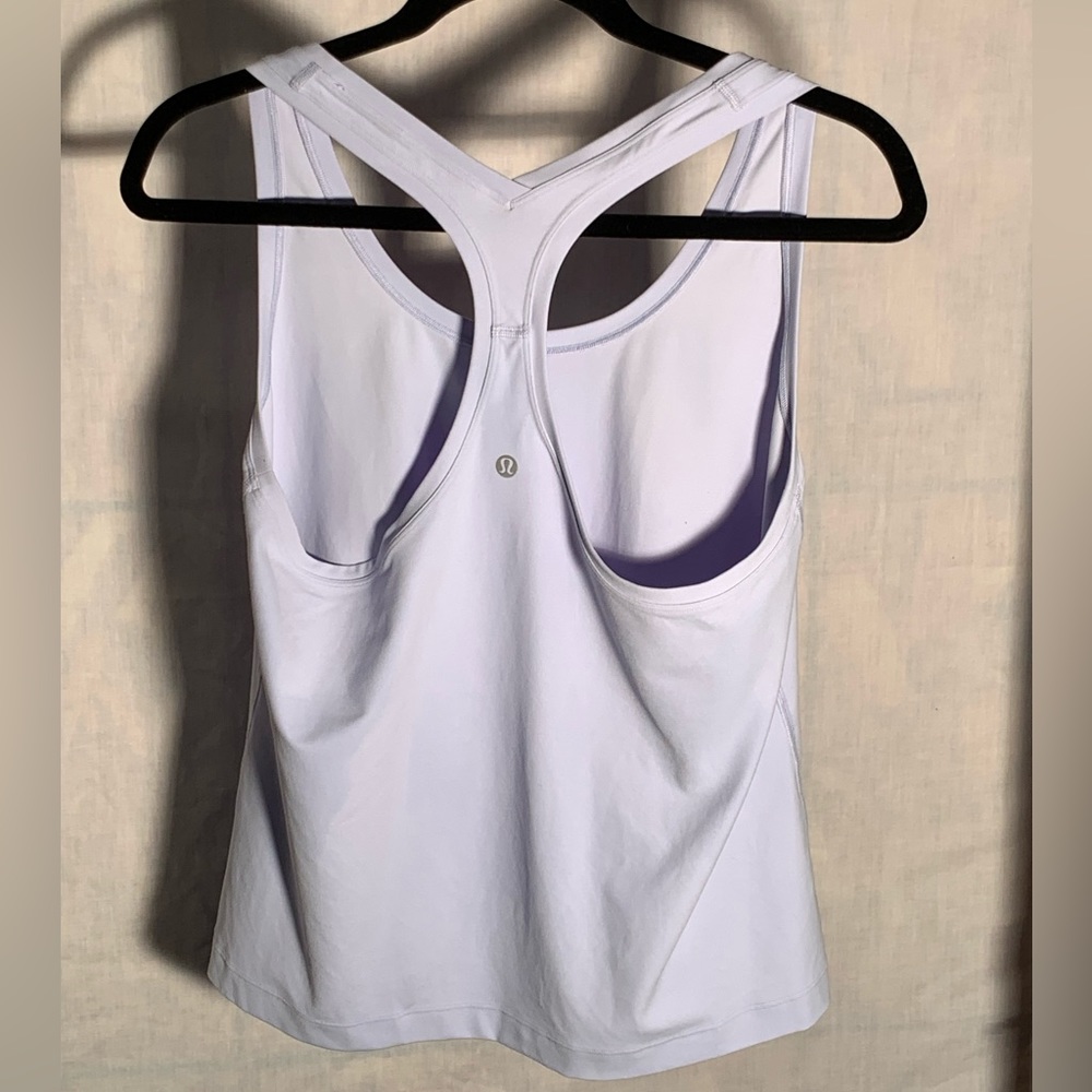 Lululemon woman’s cool racerback tank race length size:14|color:faint lavender|